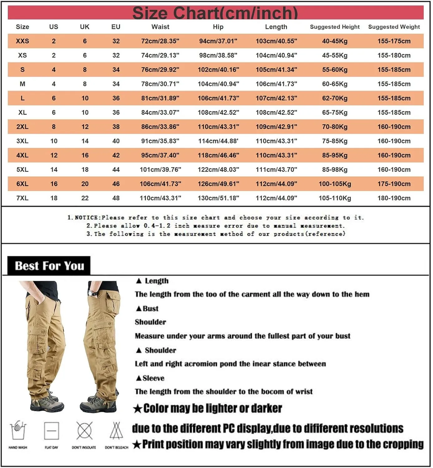 Men's Cargo Jogger Pants Pants Men's Elastic Multi Pocket Pants Outdoor Straight Tube Workwear Sherpa Lined