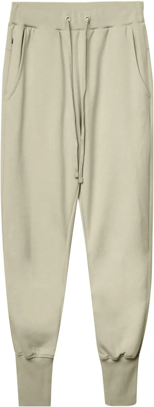 Mens Casual Pants with Pockets Chinos Pants Men Slim Fit Bound Feet Drawstring Elastic Waist Solid Color Sweatpants Trouser