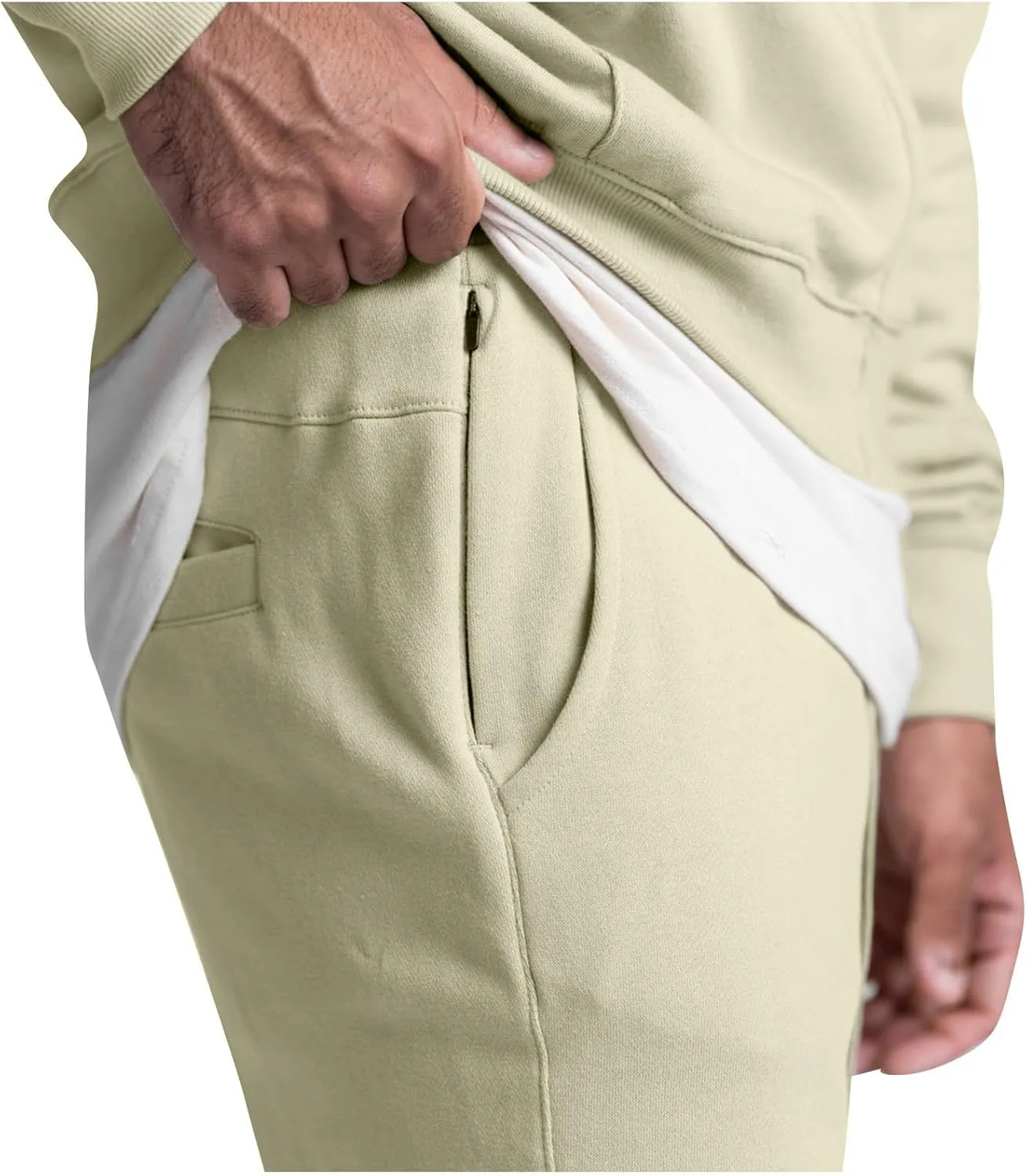 Mens Casual Pants with Pockets Chinos Pants Men Slim Fit Bound Feet Drawstring Elastic Waist Solid Color Sweatpants Trouser