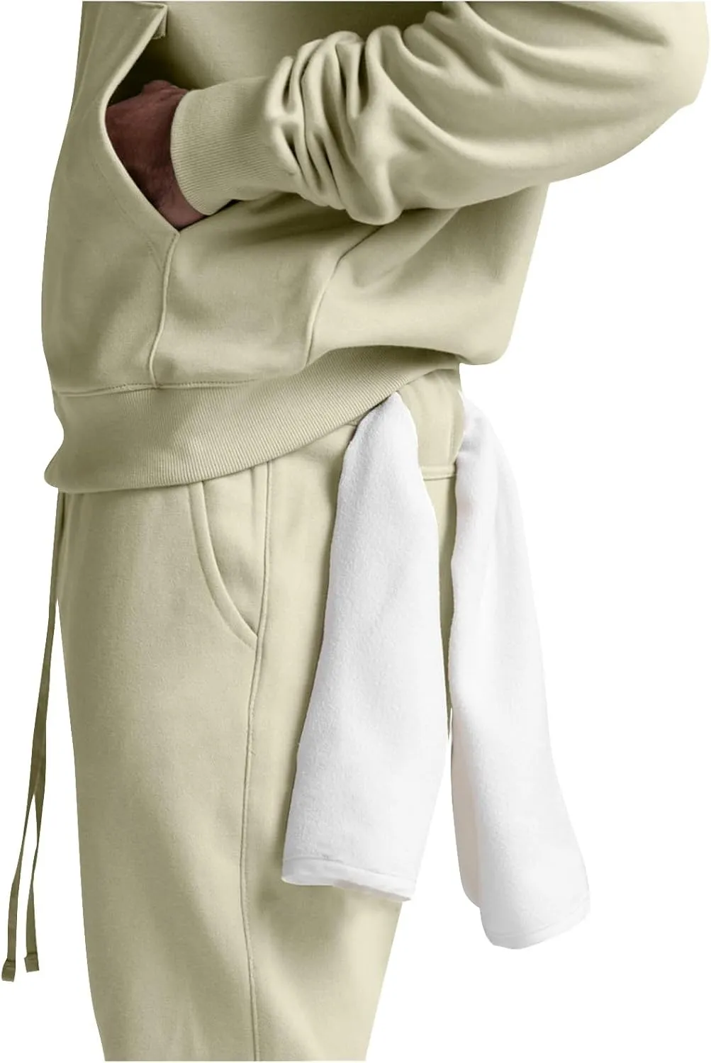 Mens Casual Pants with Pockets Chinos Pants Men Slim Fit Bound Feet Drawstring Elastic Waist Solid Color Sweatpants Trouser