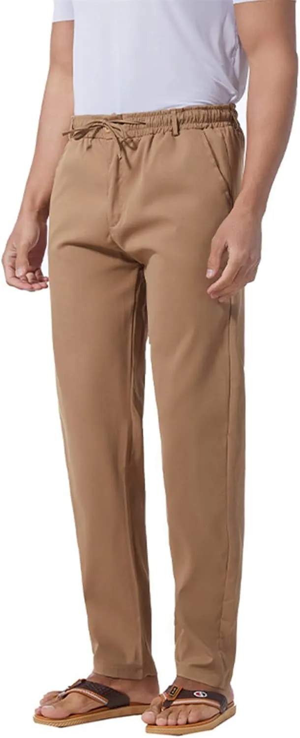 Men's Chino Pants Casual Stretch Waist Tapered Trousers Slim Fit Dress Pants Casual Stretch Twill Pant with Pockets