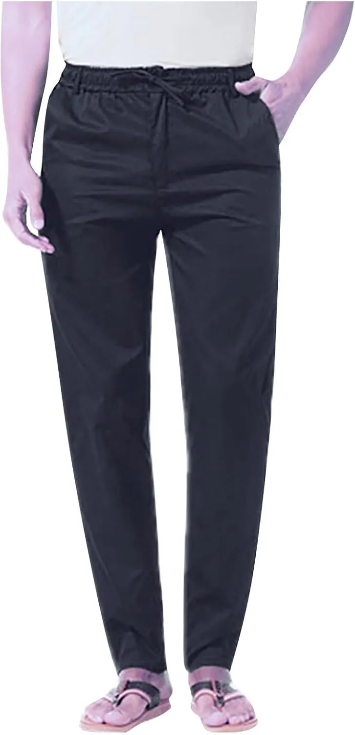 Men's Chino Pants Casual Stretch Waist Tapered Trousers Slim Fit Dress Pants Casual Stretch Twill Pant with Pockets