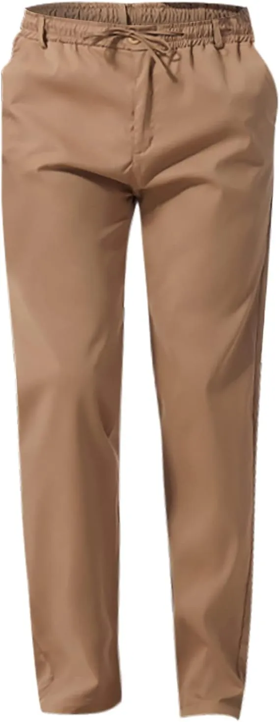 Men's Chino Pants Casual Stretch Waist Tapered Trousers Slim Fit Dress Pants Casual Stretch Twill Pant with Pockets