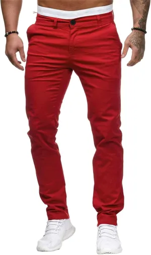 Mens Chinos Pants Flat Front Skinny Dress Pants Jogging Workout Pants for Men Running Sweatpants Hiking Pants