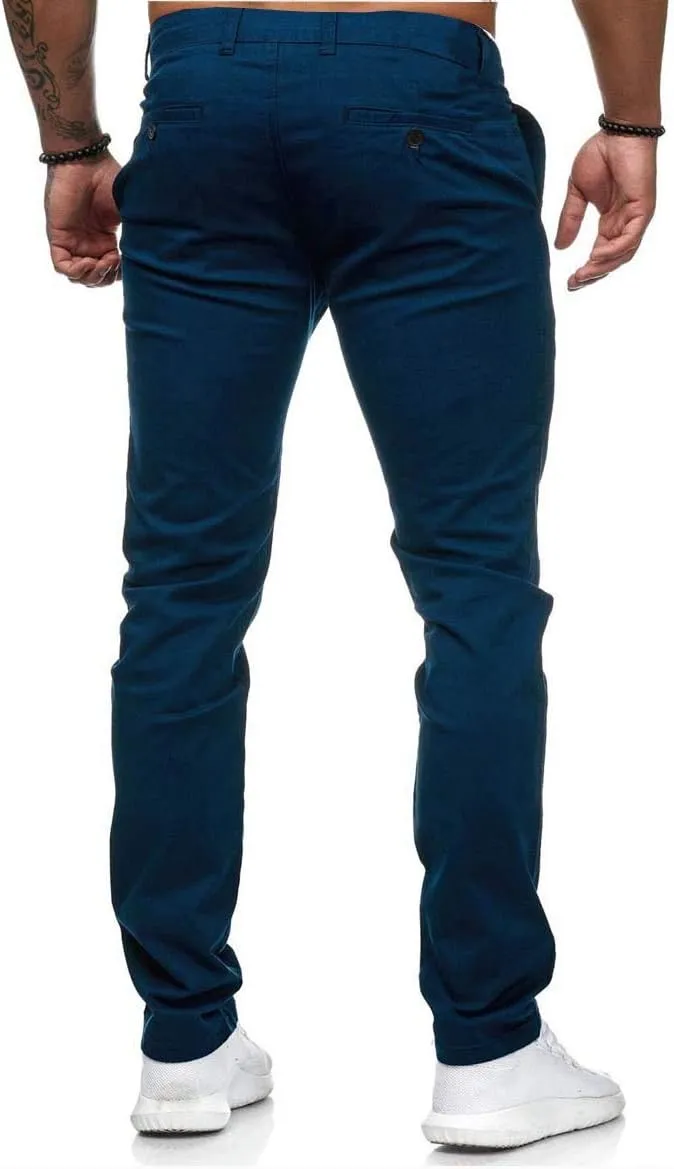 Mens Chinos Pants Flat Front Skinny Dress Pants Jogging Workout Pants for Men Running Sweatpants Hiking Pants