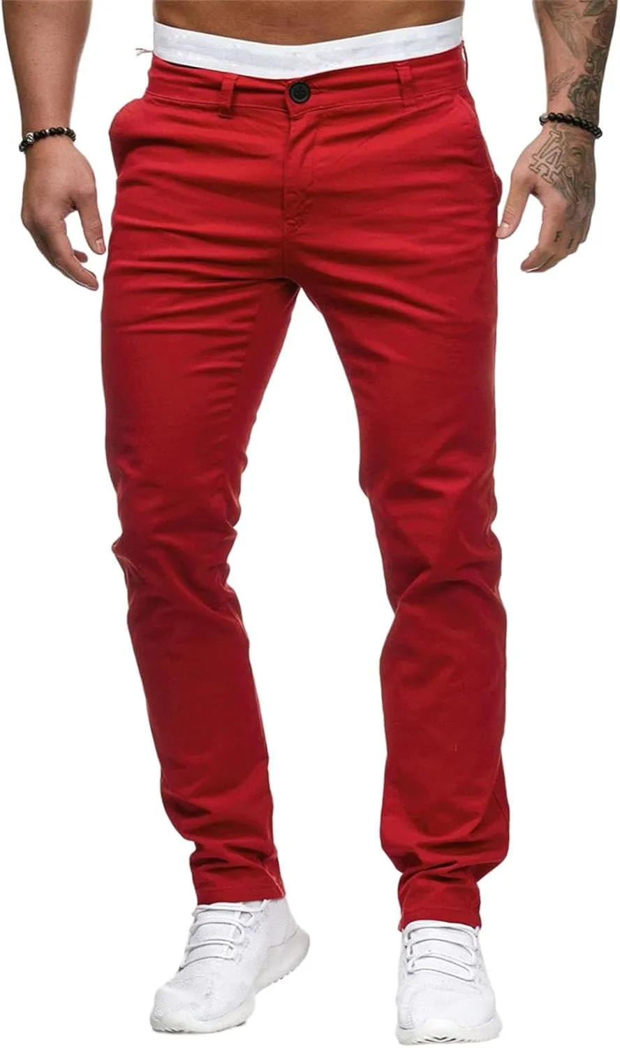 Mens Chinos Pants Flat Front Skinny Dress Pants Jogging Workout Pants for Men Running Sweatpants Hiking Pants