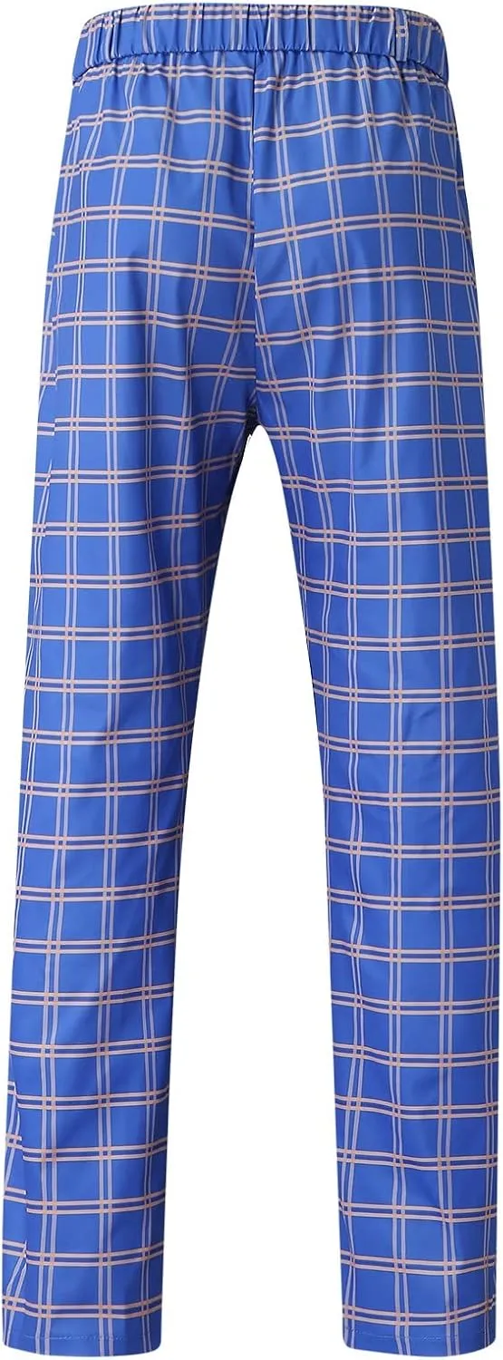 Mens Dress Pants, Mens Plaid Stretch Dress Pants Slim Fit Skinny Chino Pants Tapered Business Casual Pencil Pants