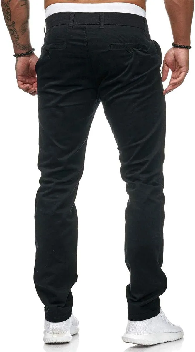 Mens Dress Pants Slim Fit Chinos Stretch Fashion Pant Skinny Leg