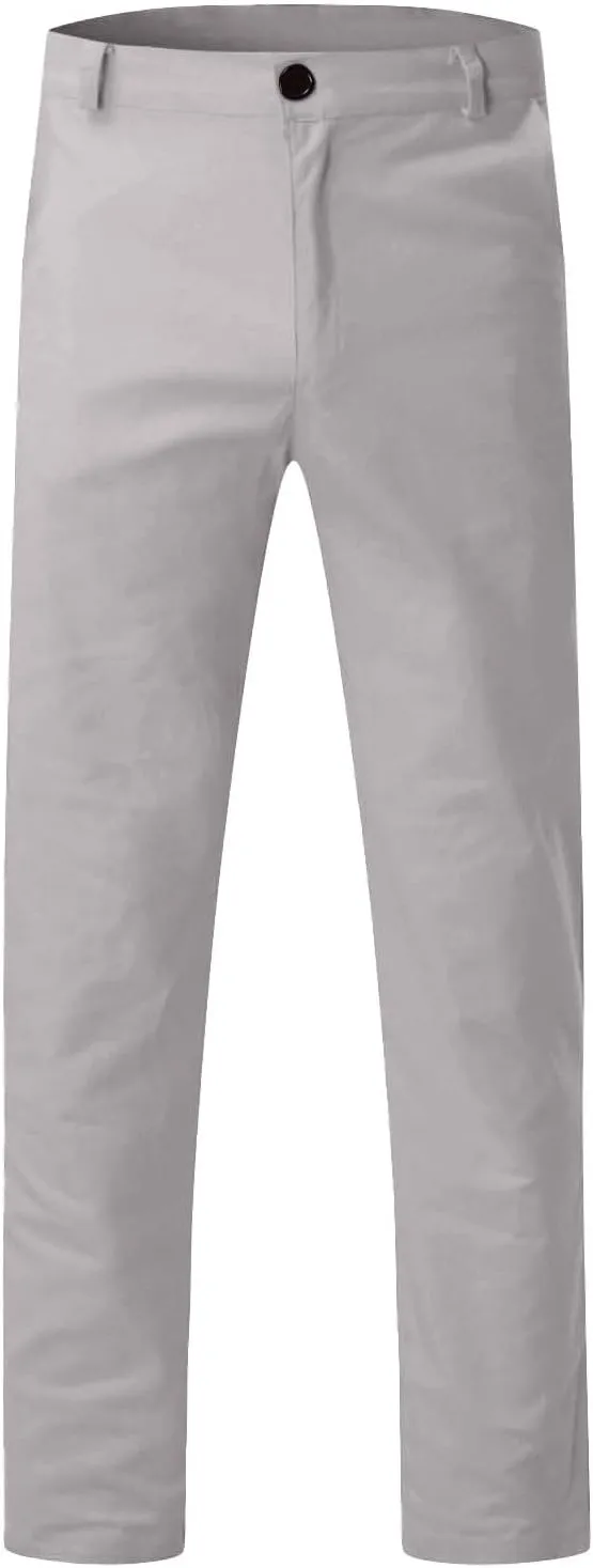 Mens Dress Pants Slim Fit Stretch Chino Pants Flat Front Denim Pants Casual Tapered Golf Pants Straight Leg Dress Slacks