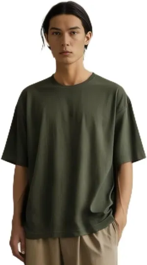 Mens Oversized T-Shirts Fashion Loose Fit Crewneck Tshirt Streetwear Heavyweight Short Sleeve Tee Shirt