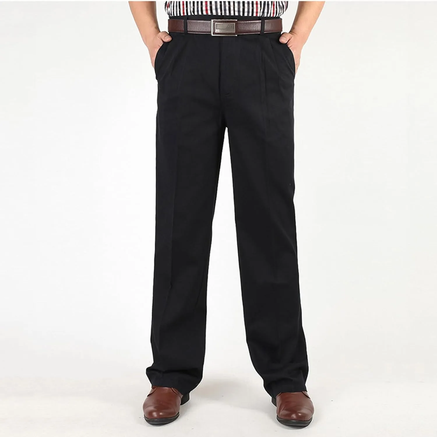 Men's Pants Classic Casual Relaxed Fit Business Office Pants Golf Suit Dress Pants for Men Straight Leg Golf Pants