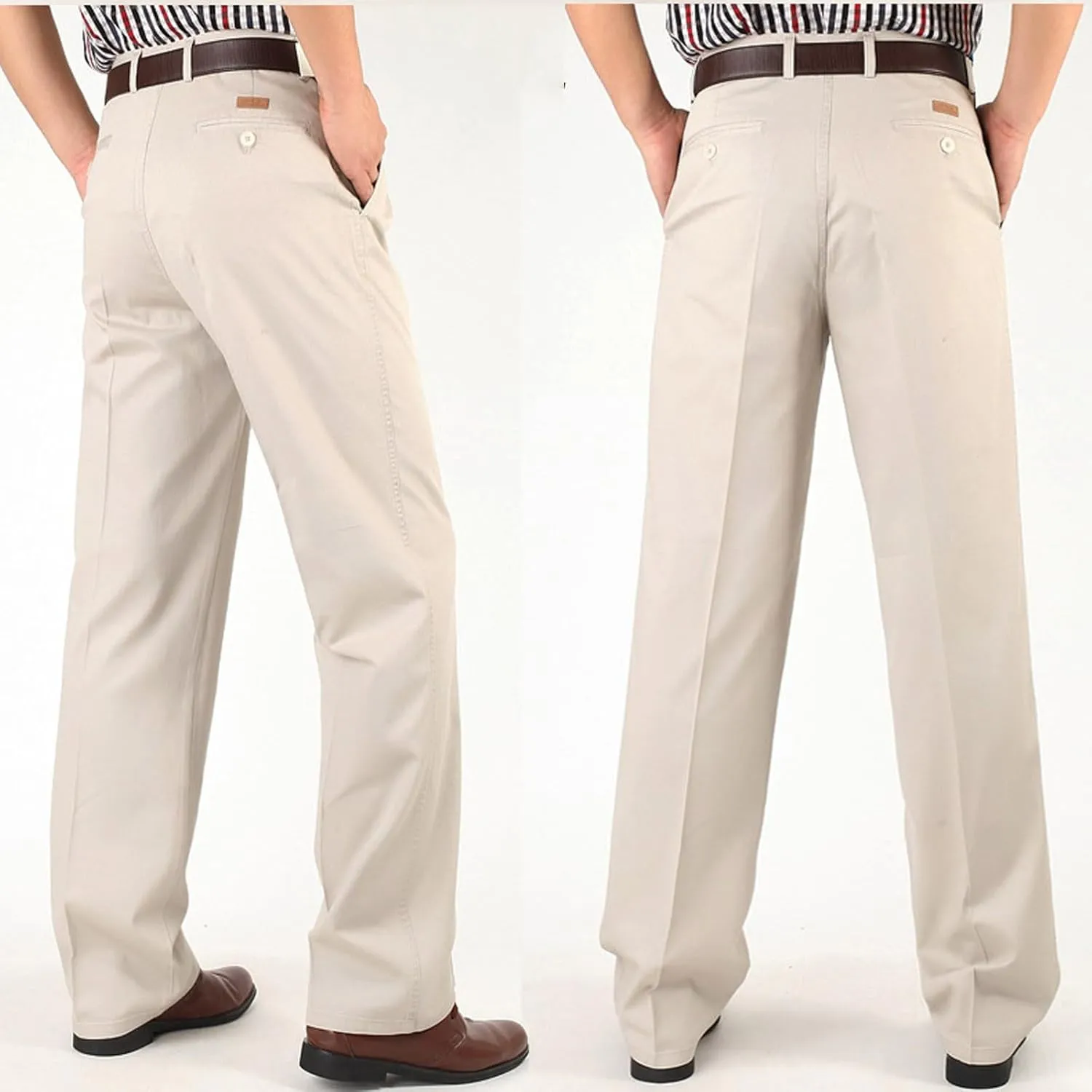 Men's Pants Classic Casual Relaxed Fit Business Office Pants Golf Suit Dress Pants for Men Straight Leg Golf Pants