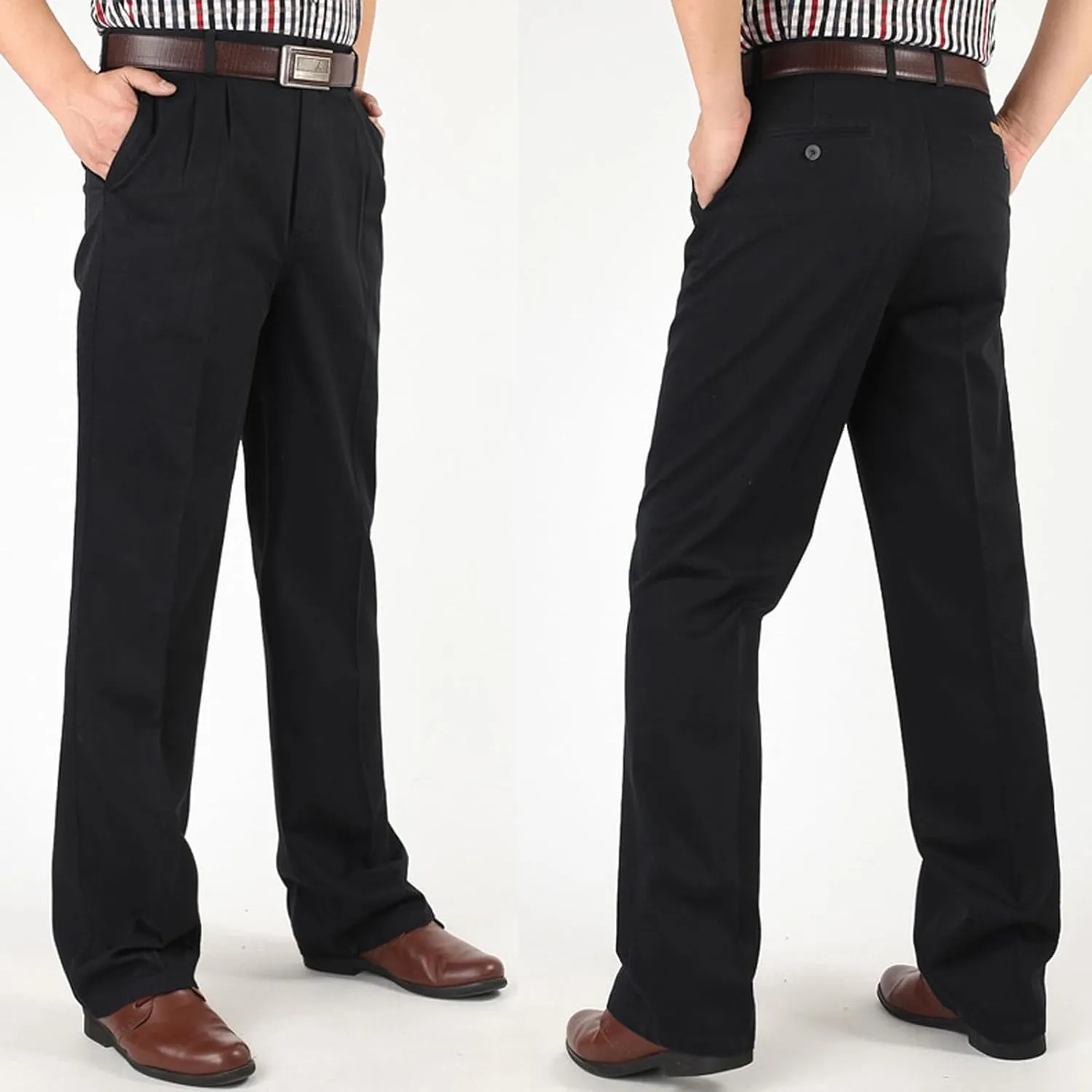 Men's Pants Classic Casual Relaxed Fit Business Office Pants Golf Suit Dress Pants for Men Straight Leg Golf Pants