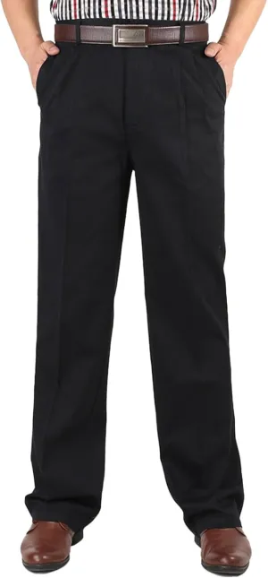 Men's Pants Classic Casual Relaxed Fit Business Office Pants Golf Suit Dress Pants for Men Straight Leg Golf Pants