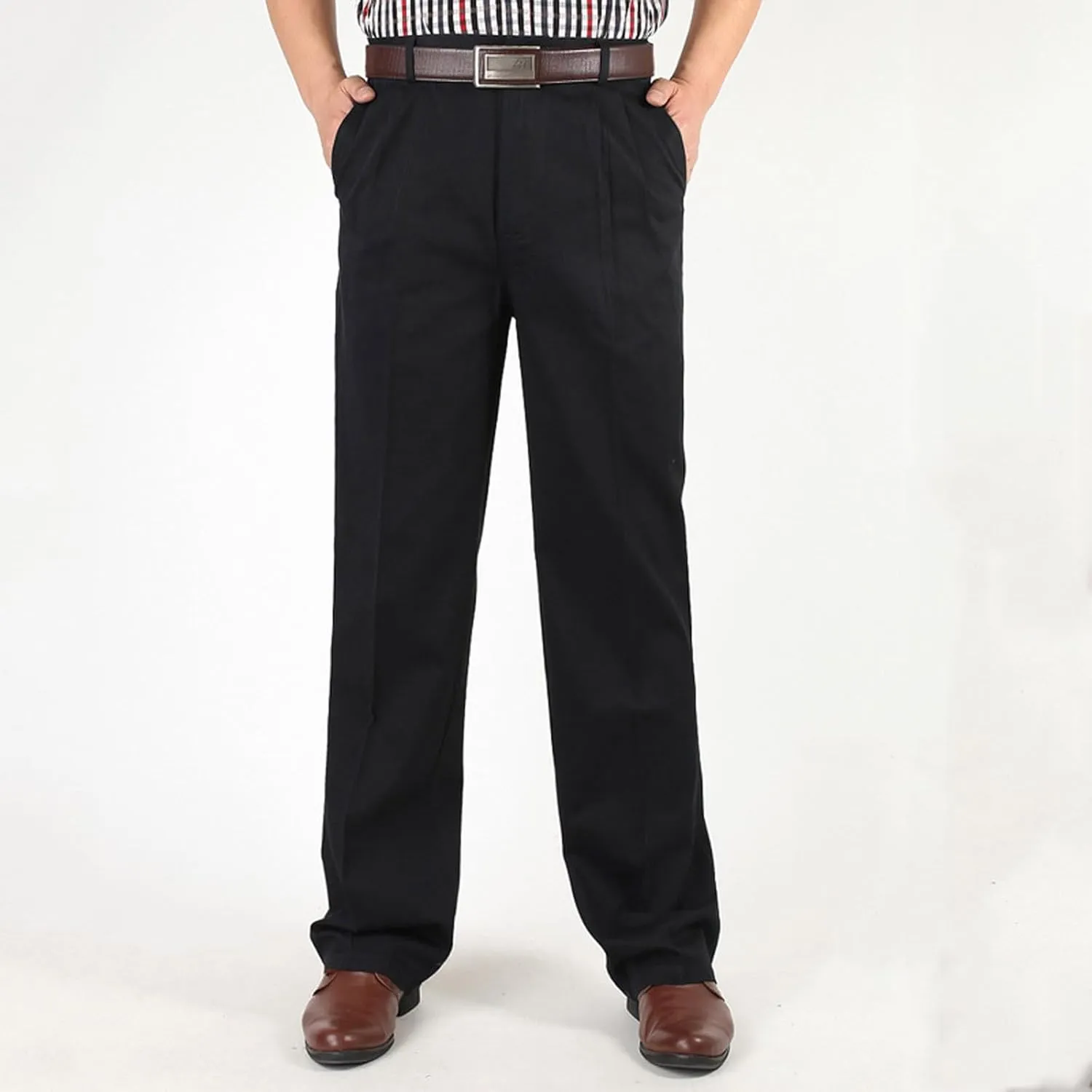 Men's Pants Classic Casual Relaxed Fit Business Office Pants Golf Suit Dress Pants for Men Straight Leg Golf Pants
