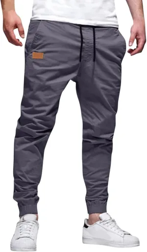 Mens Pants Joggers with Pockets Casual Sweatpants Pants Drawstring Chino Pants Twill Track Jogging Outdoor Cargo Cargo Pants