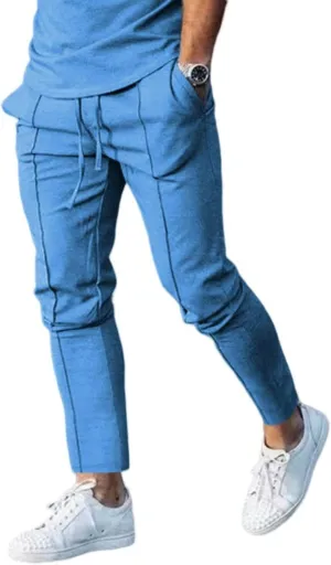 Men's Pleated Baggy Pants Casual Cotton Drawstring Pants Streetwear Lightweight Hiking Pants for Active Adventures