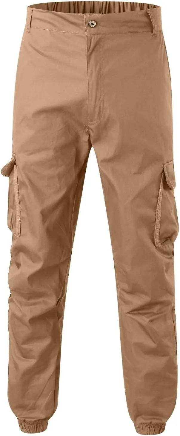 Mens Resort Wear 2025 Cargo Pants, Ultra Comfort Flex Multi-Pocket Pants, Men's Elastic Waist Drawstring Sweatpants