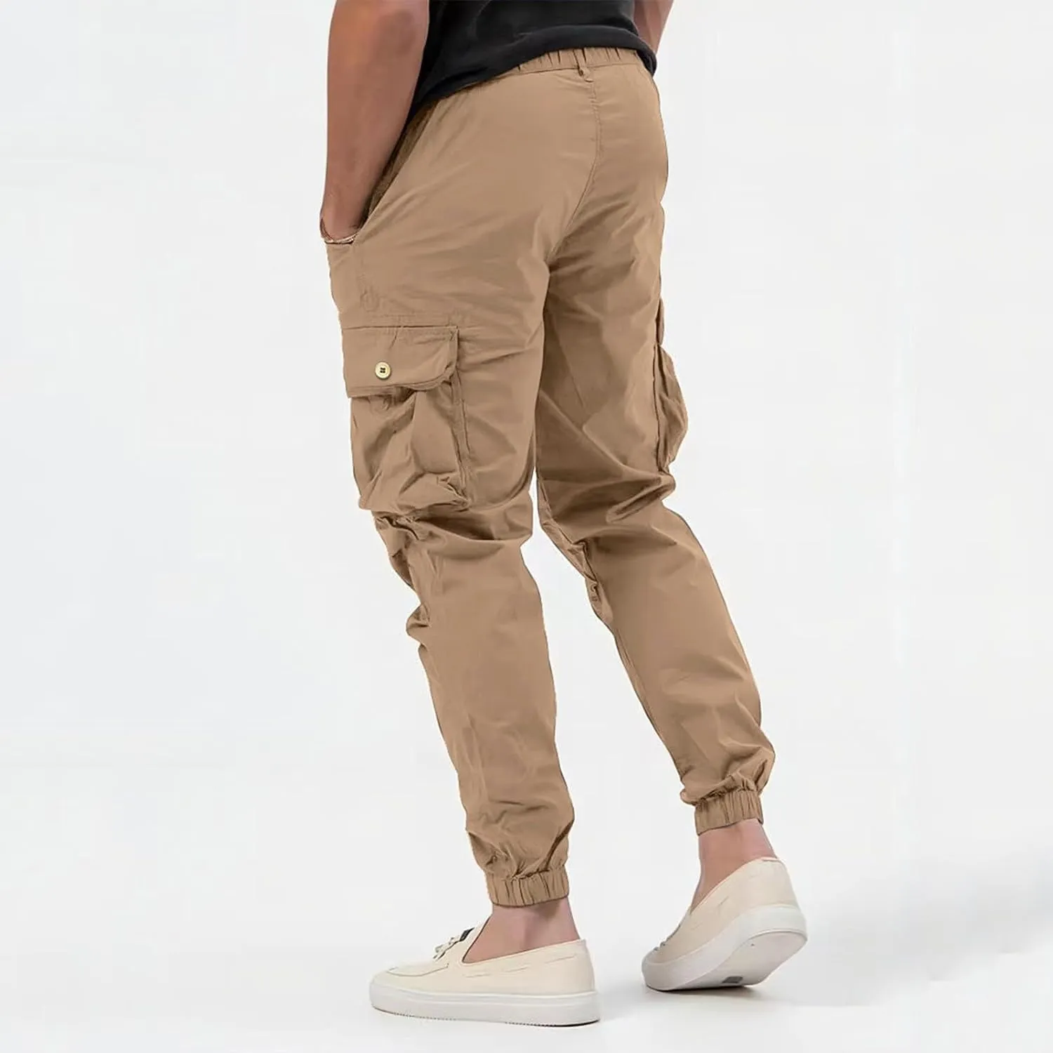 Mens Resort Wear 2025 Cargo Pants, Ultra Comfort Flex Multi-Pocket Pants, Men's Elastic Waist Drawstring Sweatpants