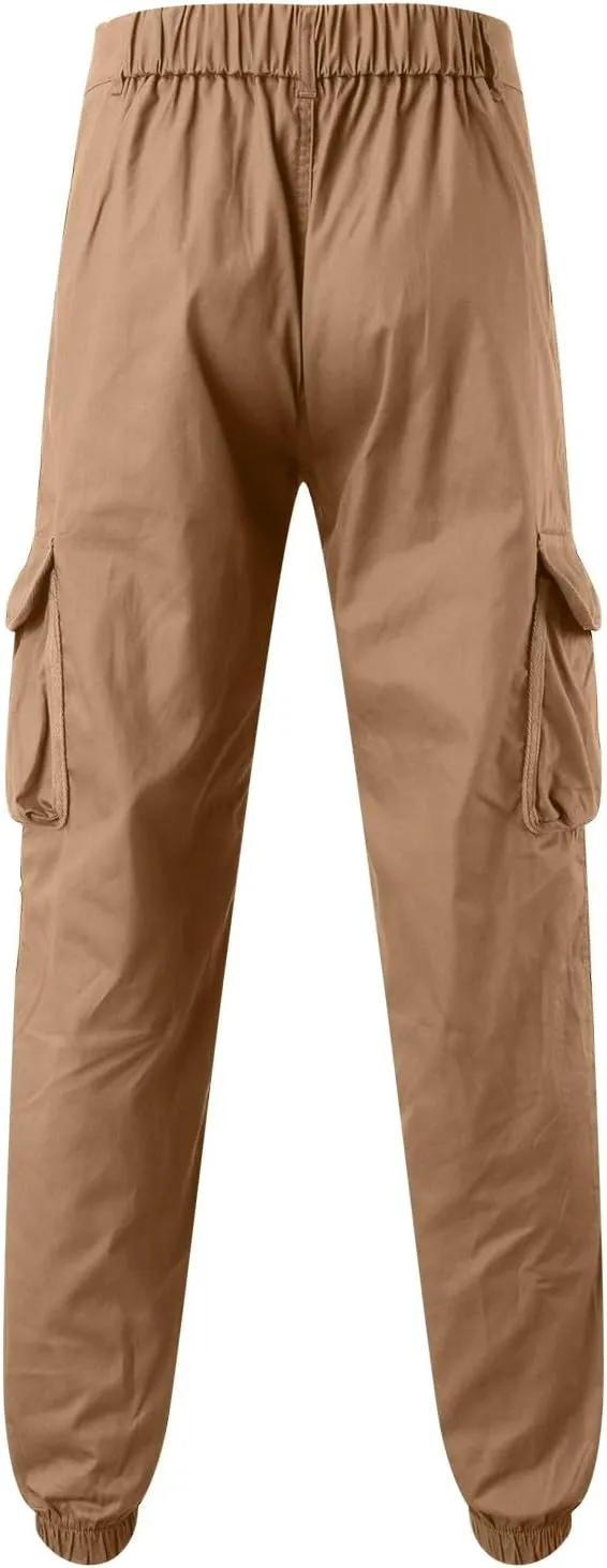 Mens Resort Wear 2025 Cargo Pants, Ultra Comfort Flex Multi-Pocket Pants, Men's Elastic Waist Drawstring Sweatpants