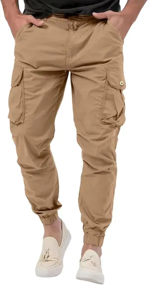 Mens Resort Wear 2025 Cargo Pants, Ultra Comfort Flex Multi-Pocket Pants, Men's Elastic Waist Drawstring Sweatpants
