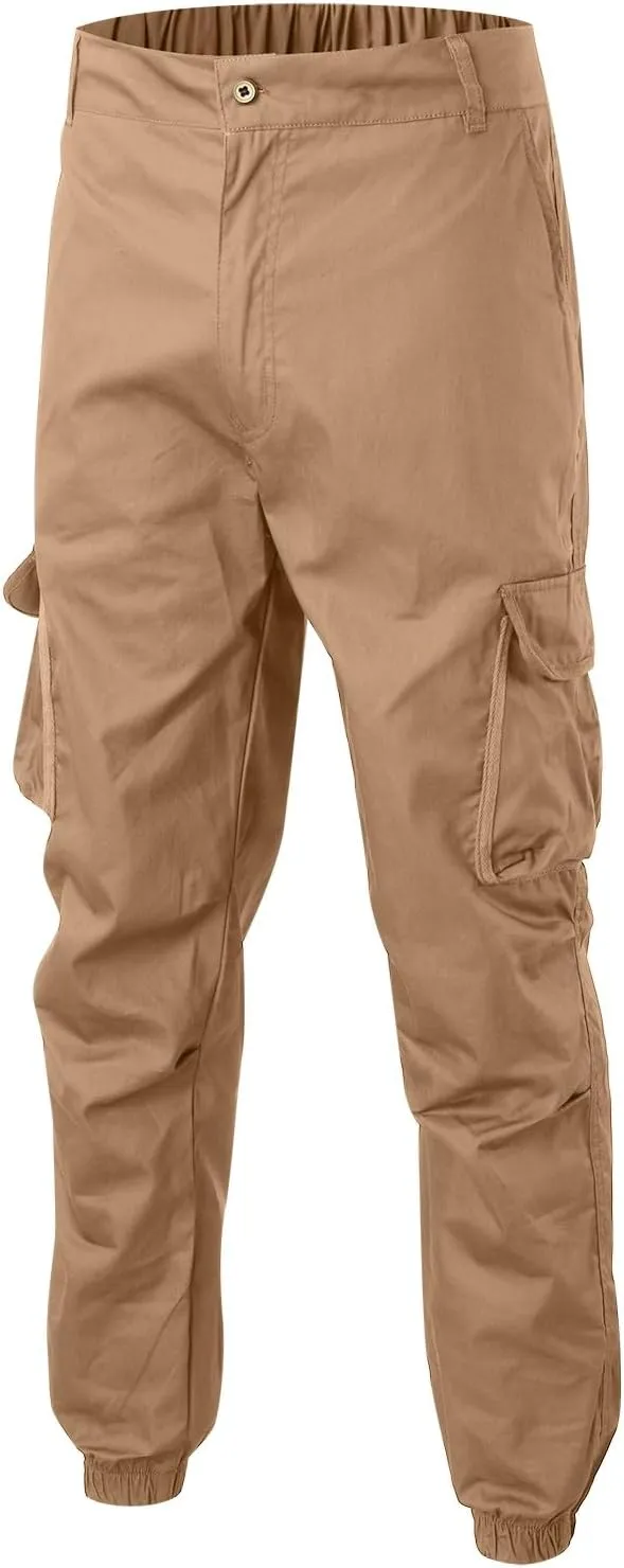 Mens Resort Wear 2025 Cargo Pants, Ultra Comfort Flex Multi-Pocket Pants, Men's Elastic Waist Drawstring Sweatpants