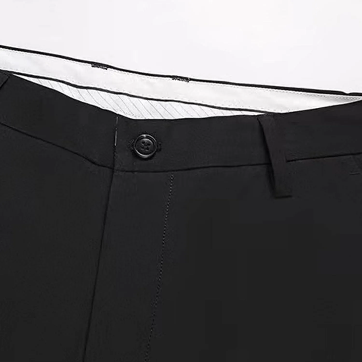 Men's Slim Fit Dress Pants for Office Business Casual Gray Trousers with Belt Loop Wide Legs and Pleated Front