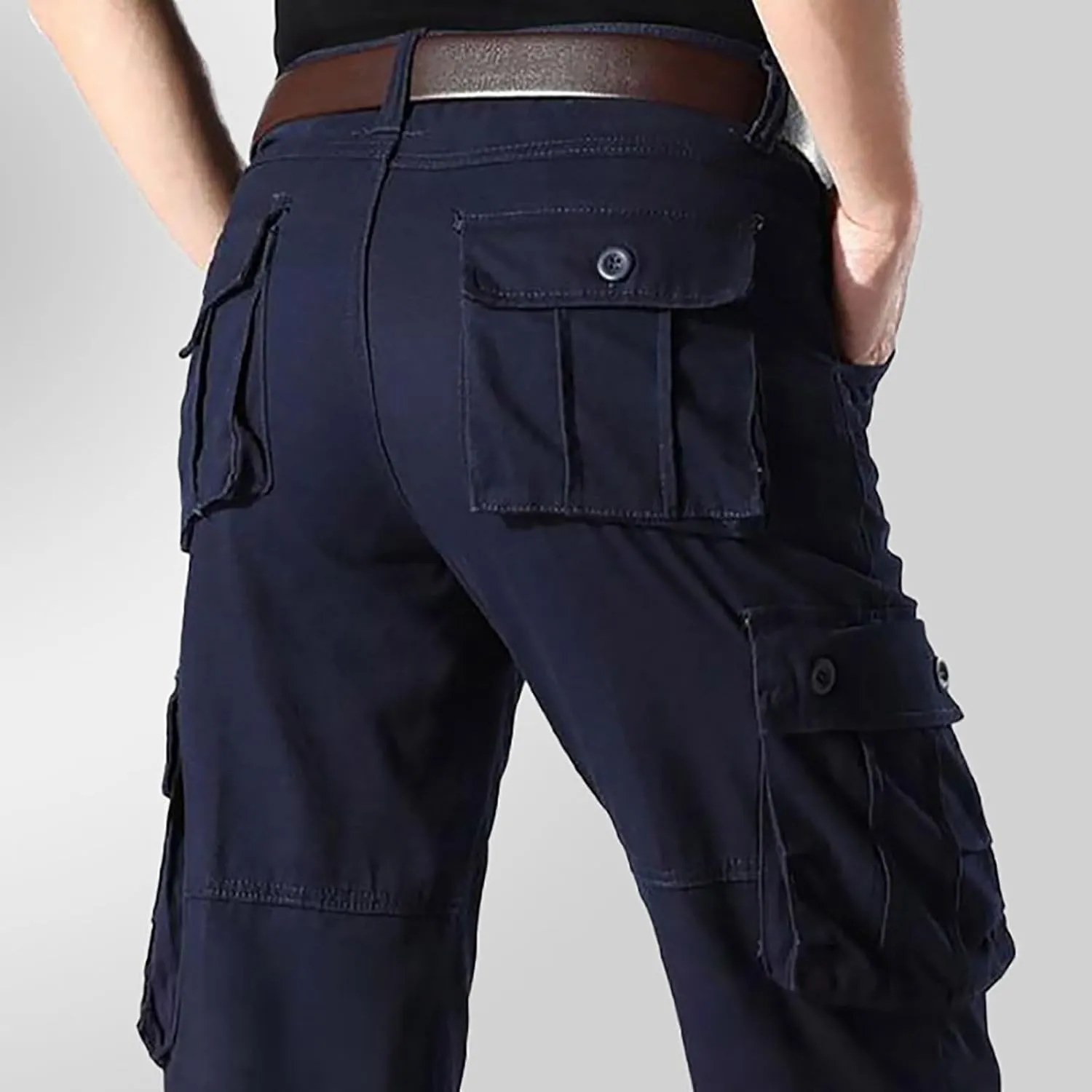 Men's Sweatpants Multi Pocket Cargo Pants Men's Casual Pants Outdoor Wear Plus Size Loose Lounge Pants with Pockets