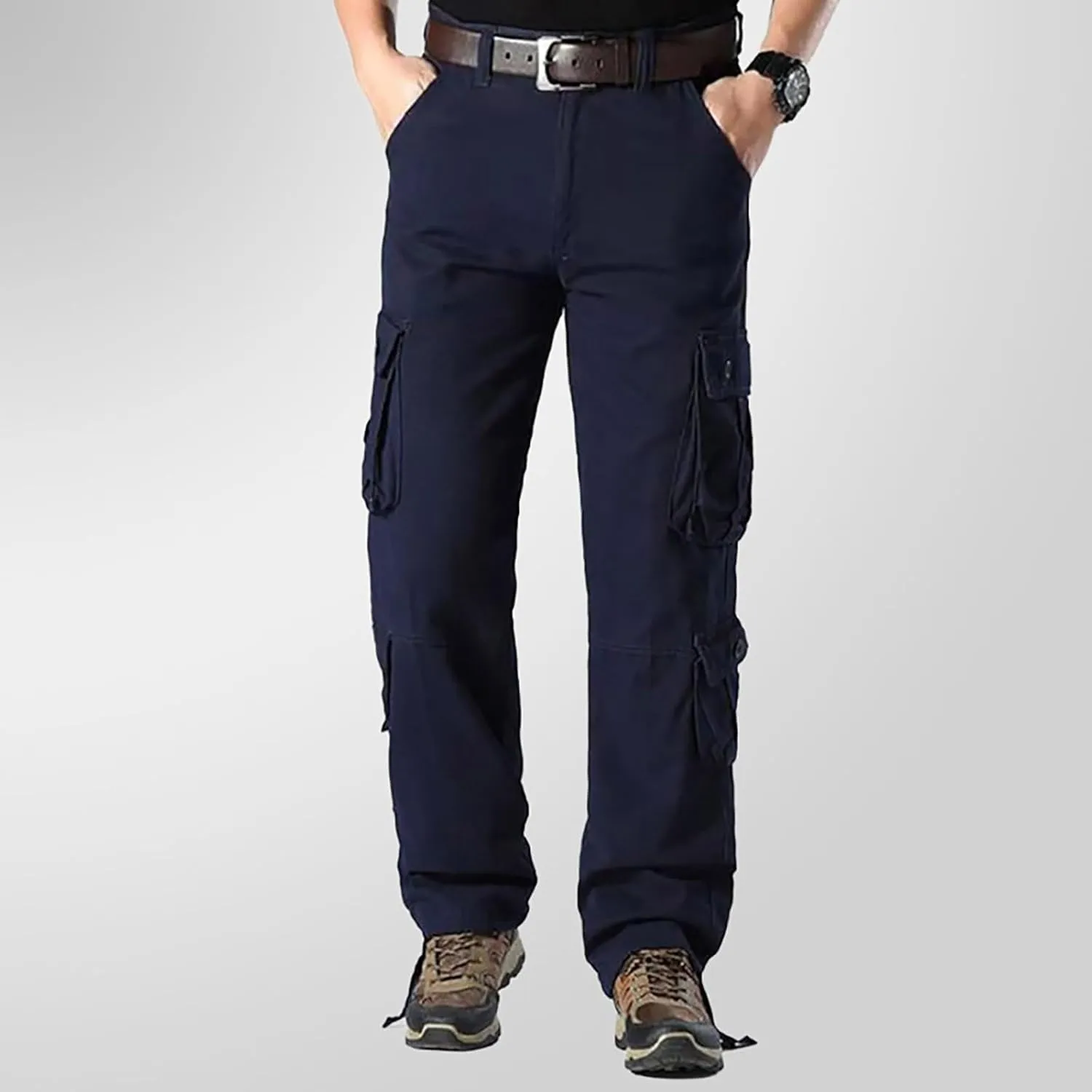 Men's Sweatpants Multi Pocket Cargo Pants Men's Casual Pants Outdoor Wear Plus Size Loose Lounge Pants with Pockets