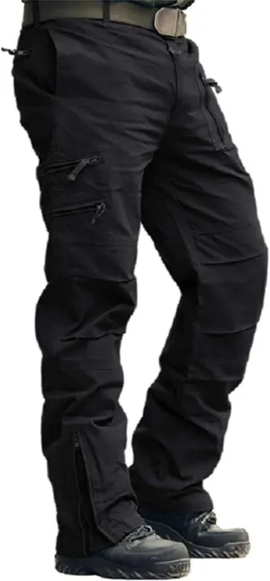 Men's Tactical Pants Big and Tall Loose Fit Straight Leg Cargo Pants Outdoor Jogging Hiking Pants for Fishing Mountaineering