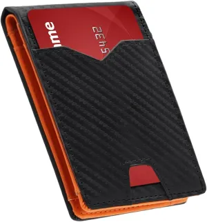 Men's Wallet slim wallet Carbon Fiber Bi-Fold Wallet - RFID Blocking Ultra Thin Card Holder (Holds 10  Cards) Business & Travel Essential (Perfect Day Gift)