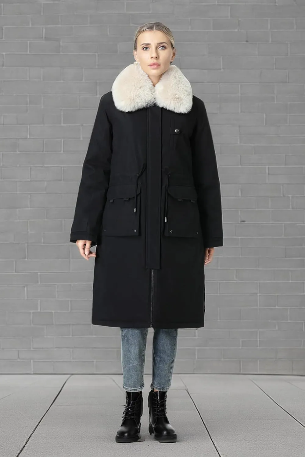 MOERDENG Women's Waterproof Long Winter Coat Thickened Down Parka Warm Puffer Jacket