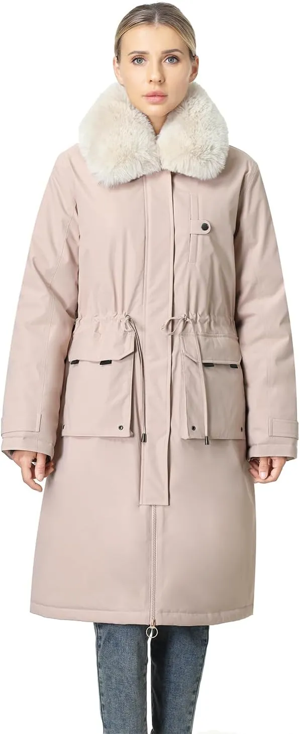 MOERDENG Women's Waterproof Long Winter Coat Thickened Down Parka Warm Puffer Jacket