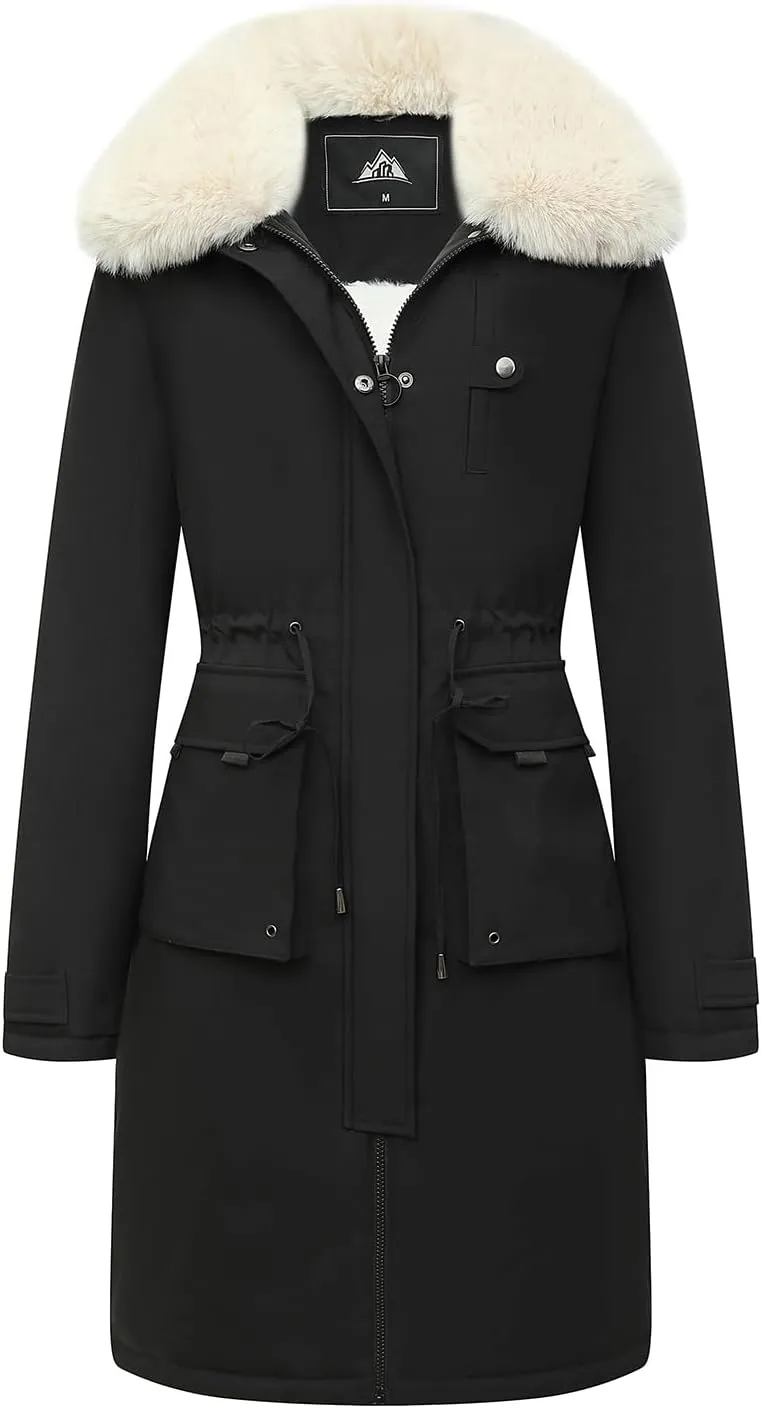 MOERDENG Women's Waterproof Long Winter Coat Thickened Down Parka Warm Puffer Jacket