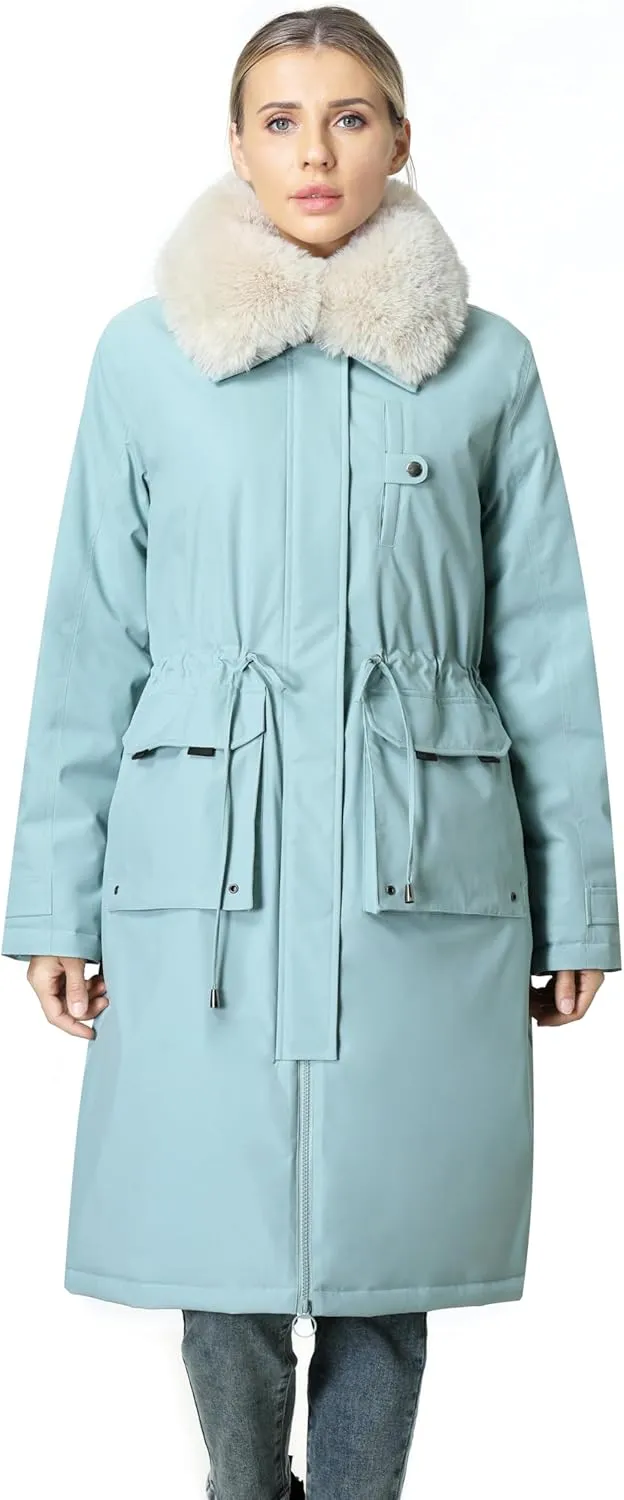 MOERDENG Women's Waterproof Long Winter Coat Thickened Down Parka Warm Puffer Jacket