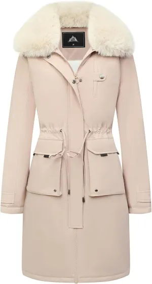 MOERDENG Women's Waterproof Long Winter Coat Thickened Down Parka Warm Puffer Jacket