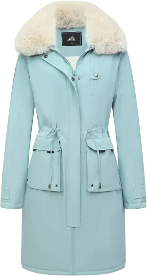 MOERDENG Women's Waterproof Long Winter Coat Thickened Down Parka Warm Puffer Jacket