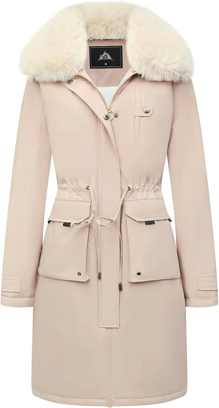MOERDENG Women's Waterproof Long Winter Coat Thickened Down Parka Warm Puffer Jacket