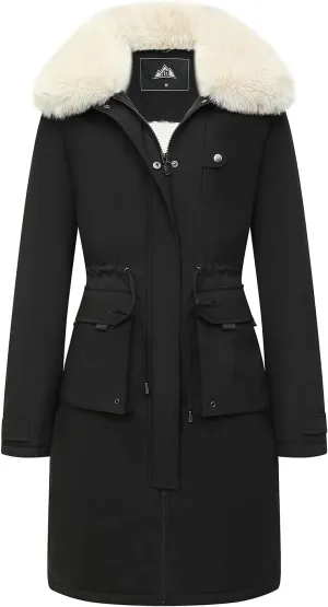 MOERDENG Women's Waterproof Long Winter Coat Thickened Down Parka Warm Puffer Jacket