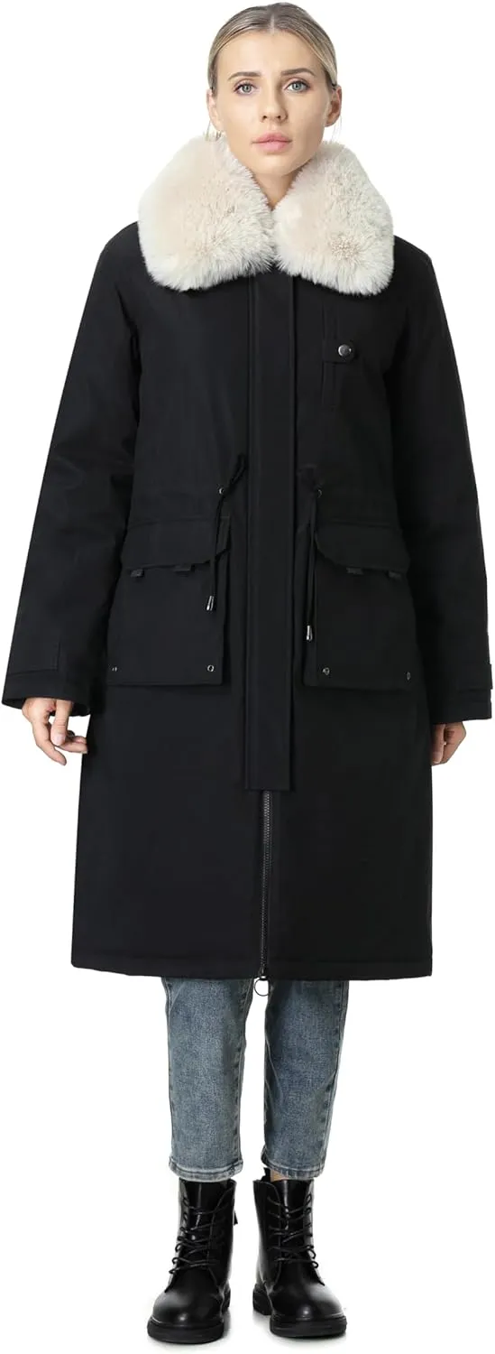 MOERDENG Women's Waterproof Long Winter Coat Thickened Down Parka Warm Puffer Jacket