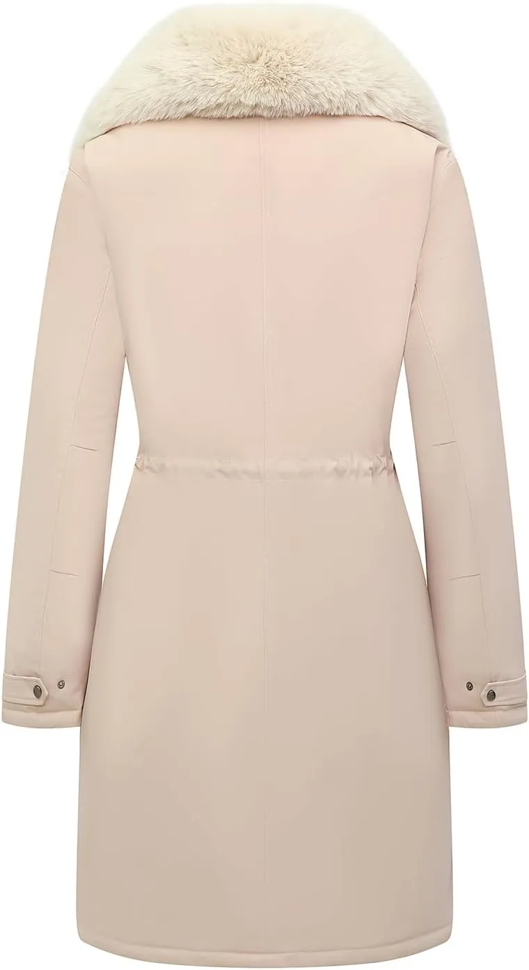 MOERDENG Women's Waterproof Long Winter Coat Thickened Down Parka Warm Puffer Jacket