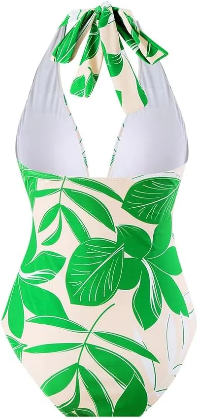 ODASDO Women One Piece Swimsuit with Beach Cover Ups Wrap Skirt Sarong Retro Floral Print Bathing Suit Vacation Beachwear