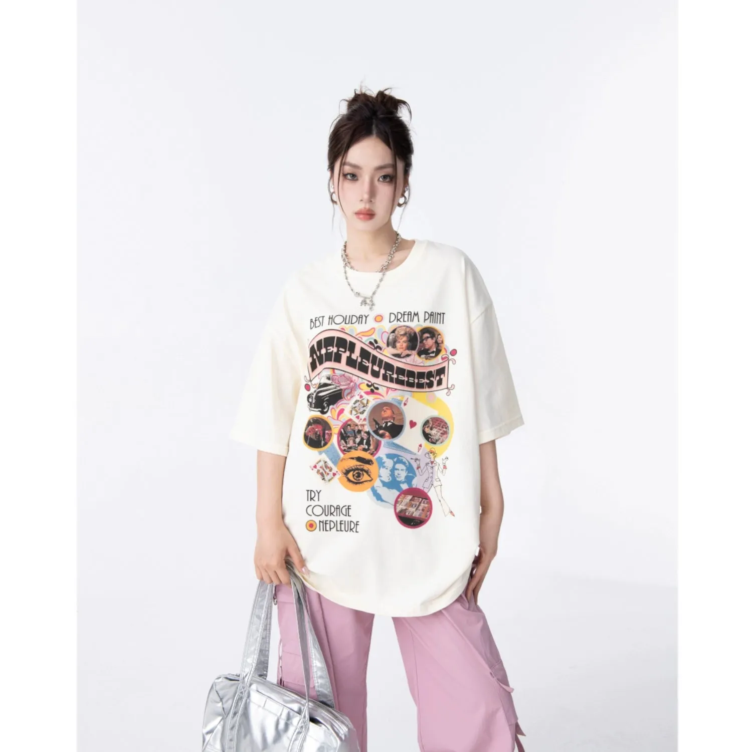 Oversize Short Sleeve Print T-shirt