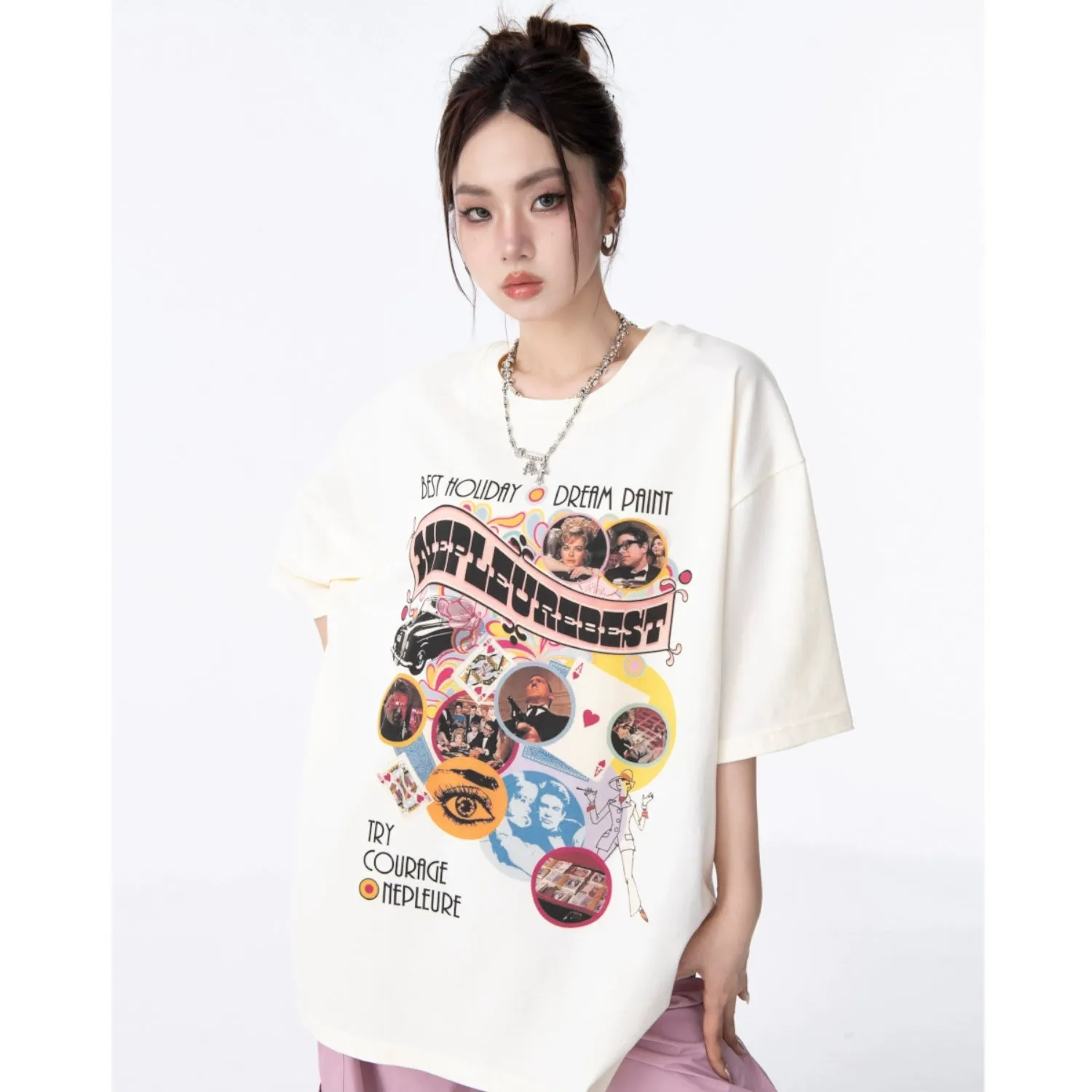 Oversize Short Sleeve Print T-shirt