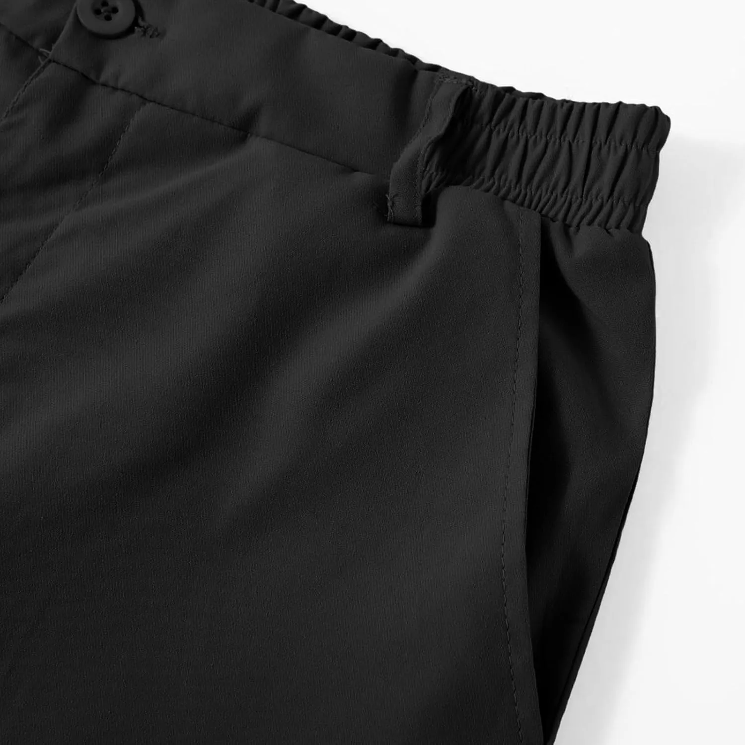 Pants for Men Casual Lightweight Relaxed Fit Chino Pant with Pocket Button Elastic Waistband Baggy Business Trousers