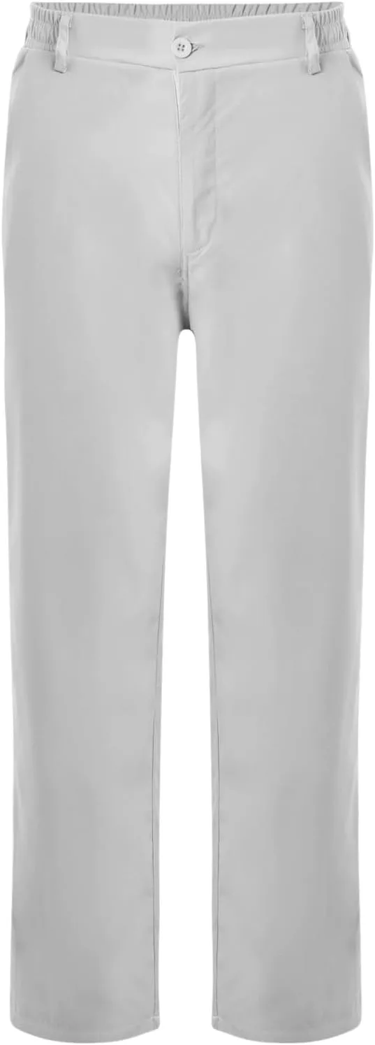 Pants for Men Casual Lightweight Relaxed Fit Chino Pant with Pocket Button Elastic Waistband Baggy Business Trousers