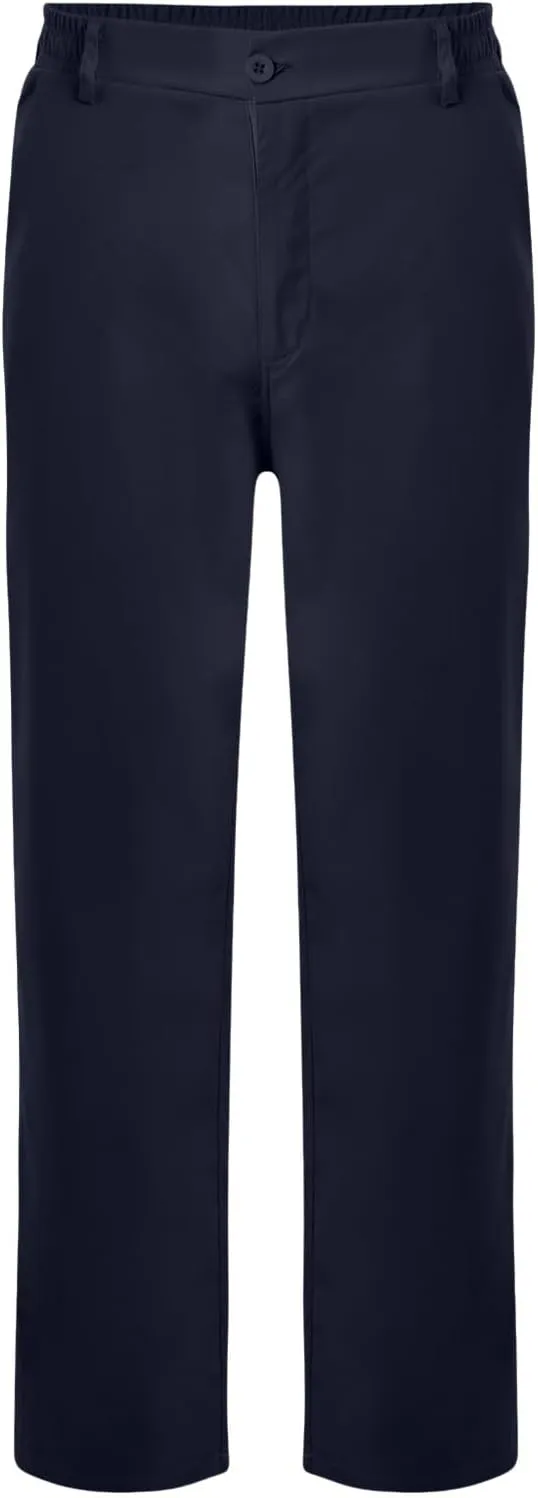 Pants for Men Casual Lightweight Relaxed Fit Chino Pant with Pocket Button Elastic Waistband Baggy Business Trousers