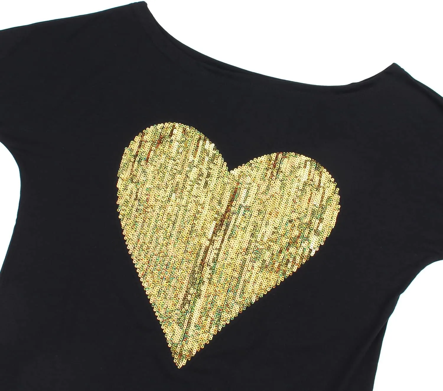 PESION Womens Off The Shoulder Tops Sexy Shiny Metallic Shirts Long Sleeves Fashion Graphic T-shirts Blouses