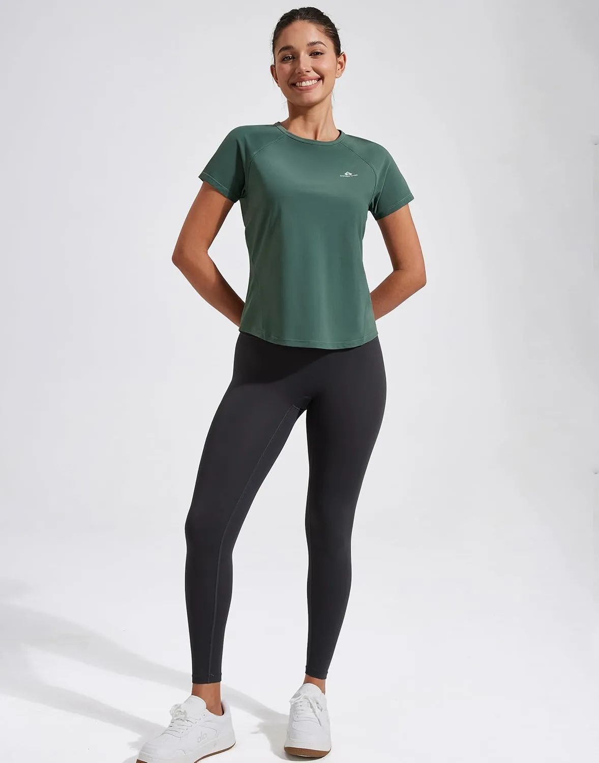 Pioneer Camp Women's Workout Tops Short Sleeve Athletic Shirts Moisture Wicking Quick Dry Mesh Back Yoga Tees for Running Gym