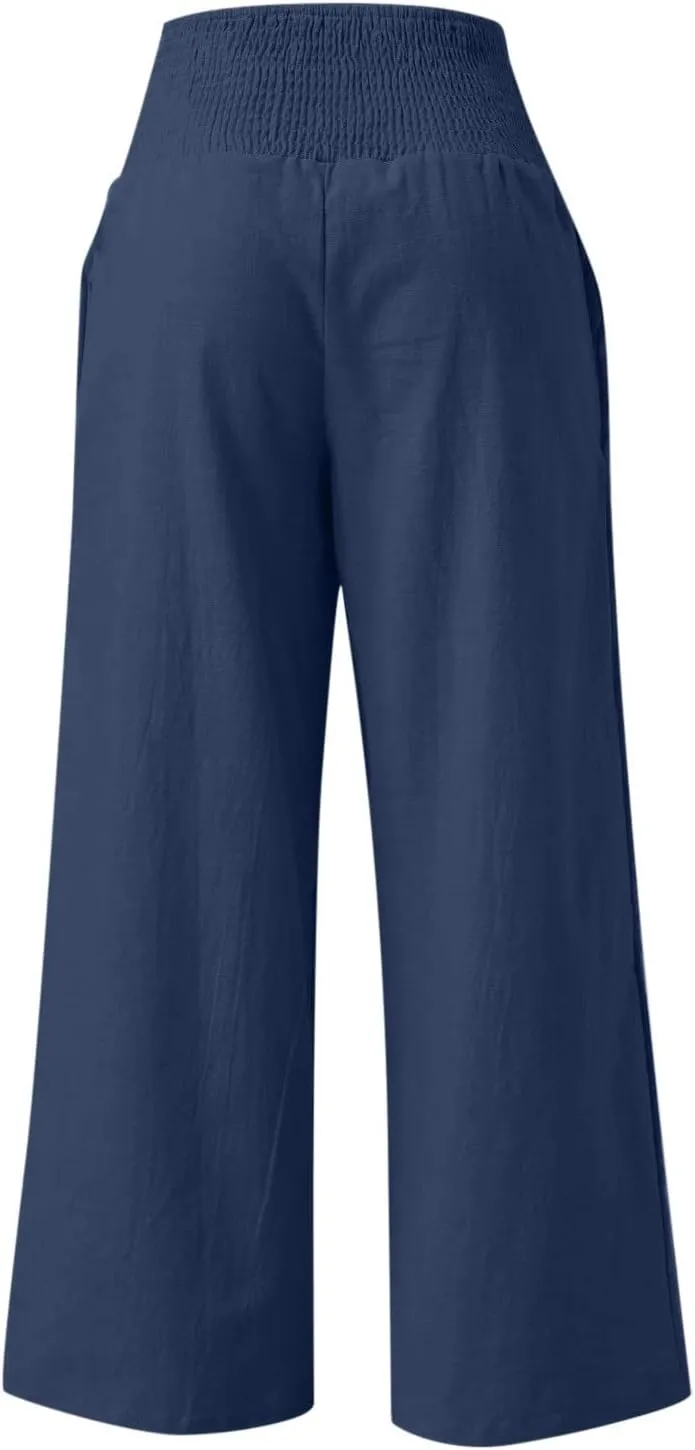 Plus Size Pants for Women, Long Pants for Women Dressy Casual,Extra Long Linen Pants Women Tall 34 Inseam